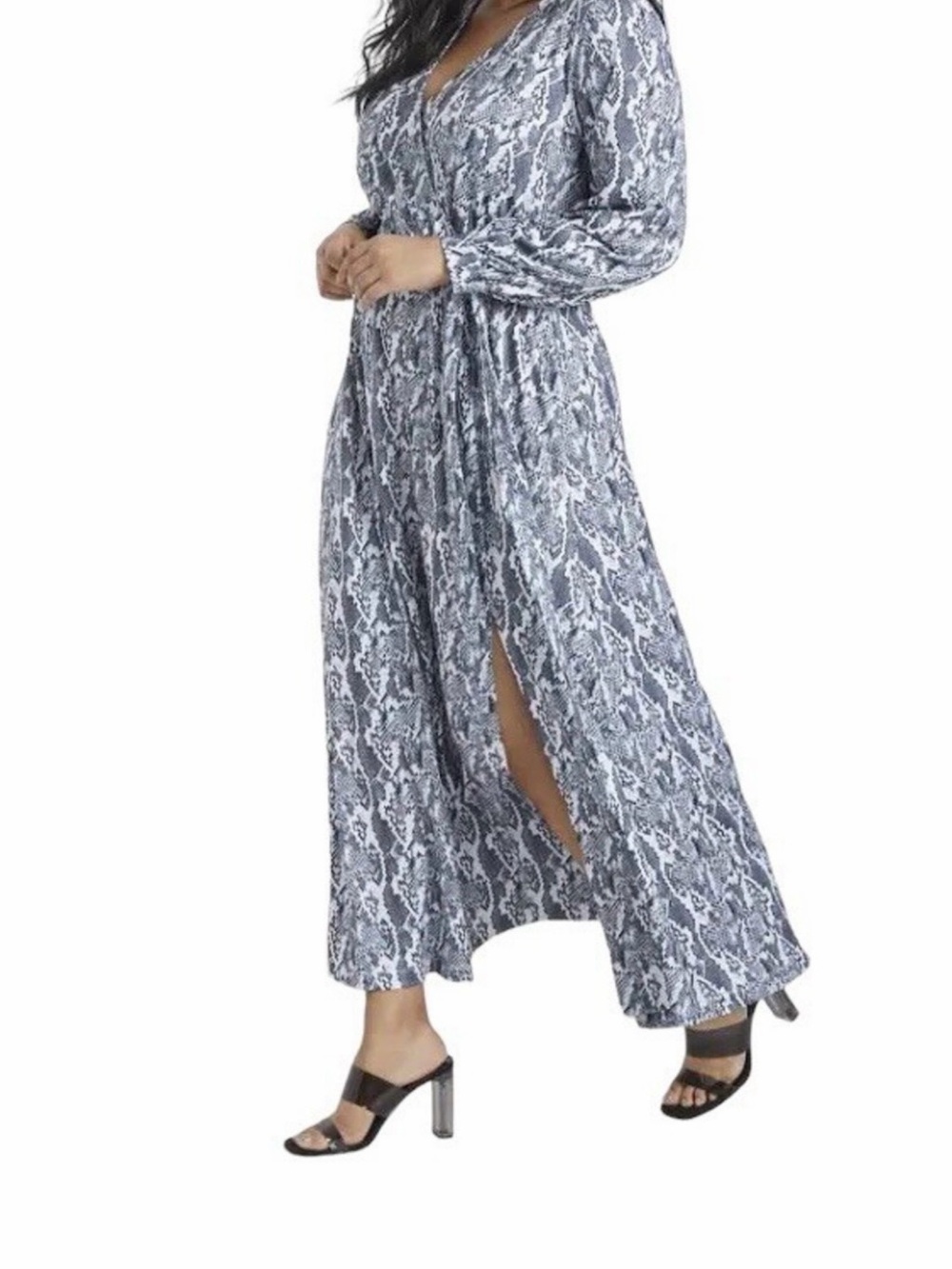 Eloquii Black and White Long Sleeve Dress